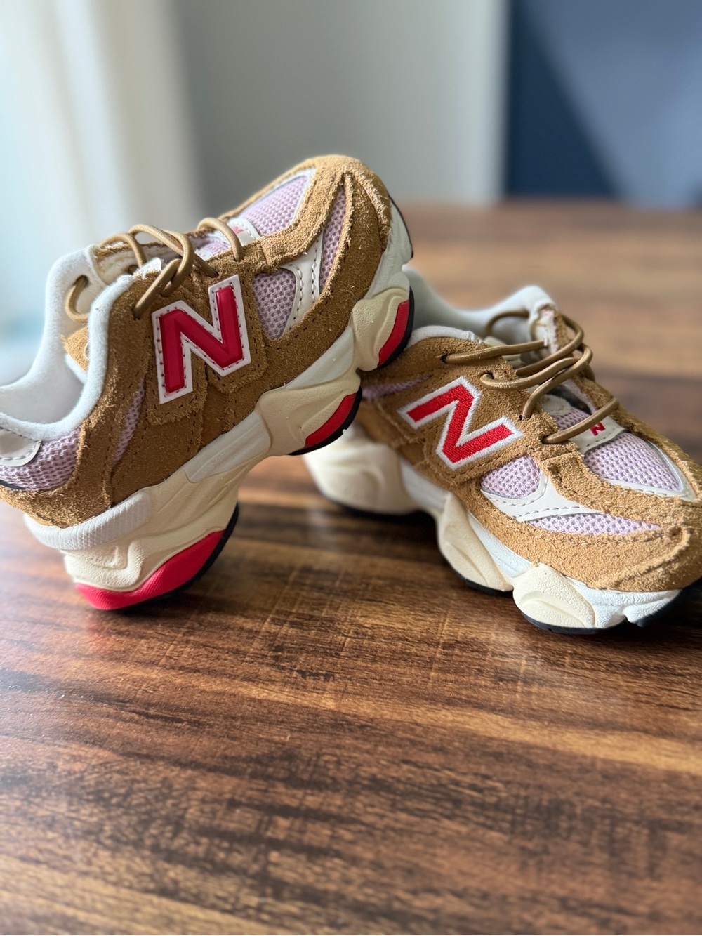 New Balance Toddler Sneakers Tan Pink Red | Worn Once